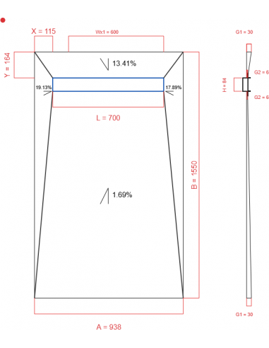 Showerlay Wiper 4 way 938 x 1550 mm...