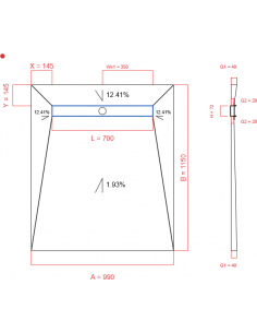 Showerlay Wiper 4 way 990 x...