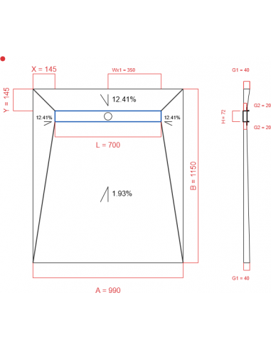 Showerlay Wiper 4 way 990 x 1150 mm...