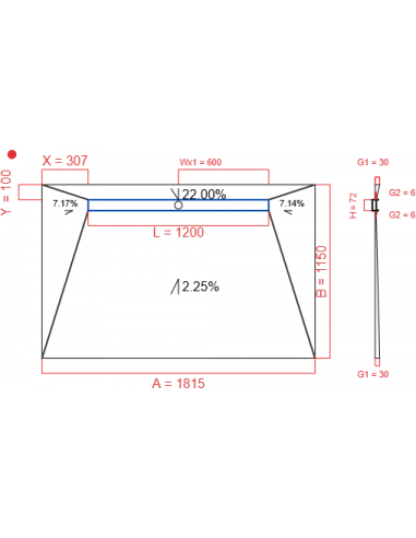Showerlay Wiper 4 way 1815 x 1150 mm...