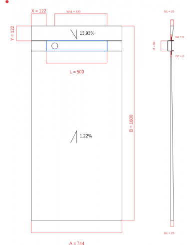 Showerlay Wiper 2 way 744 x 1600 mm...