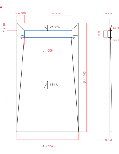 Showerlay Wiper 4 way 800 x 1400 mm...