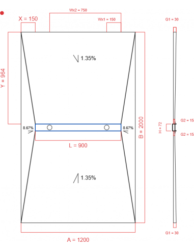 Showerlay Wiper 4 way 1200 x 2000 mm...
