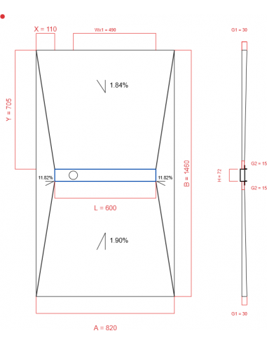 Showerlay Wiper 4 way 820 x 1460 mm...