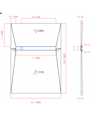 Showerlay Wiper 4 way 1000 x 1400 mm...