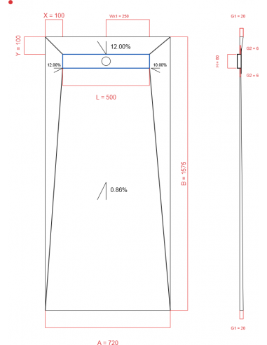 Showerlay Wiper 4 way 720 x 1575 mm...