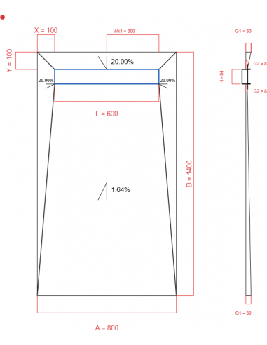 Showerlay Wiper 4 way 800 x 1400 mm...