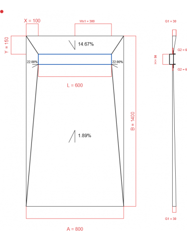 Showerlay Wiper 4 way 800 x 1400 mm...