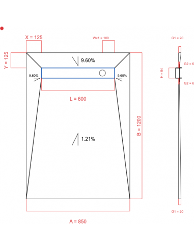Showerlay Wiper 4 way 850 x 1200 mm...