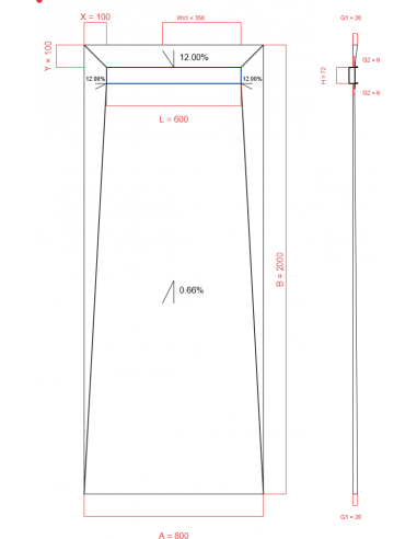 Showerlay Wiper 4 way 800 x 2000 mm...