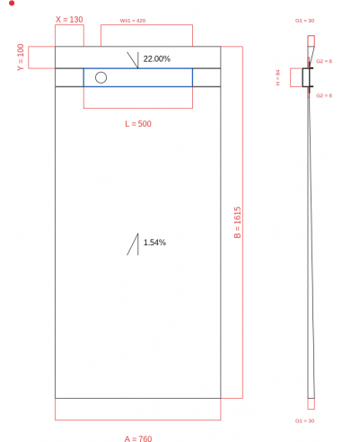 Showerlay Wiper 2 way 760 x 1615 mm...