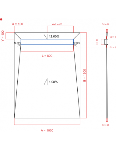 Showerlay Wiper 4 way 1000 x 1300 mm...