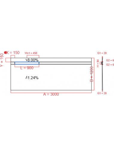 Showerlay Wiper 2 way 3000 x 1200 mm...