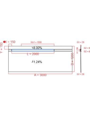 Showerlay Wiper 2 way 3000 x 1200 mm...