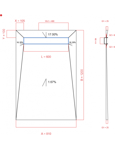 Showerlay Wiper 4 way 810 x 1200 mm...