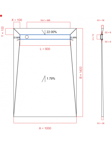 Showerlay Wiper 4 way 1000 x 1400 mm...