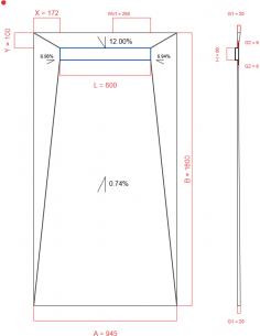 Showerlay Wiper 4 way 945 x...