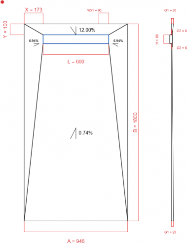Laybase Wiper 4 way 946 x 1800 mm...