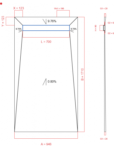 Laybase Wiper 4 way 946 x 1710 mm...