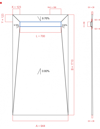 Laybase Wiper 4 way 944 x 1710 mm...