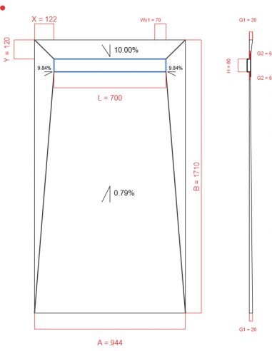 Laybase Wiper 4 way 944 x 1710 mm...