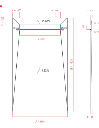 Showerlay Wiper 4 way 944 x 1600 mm...