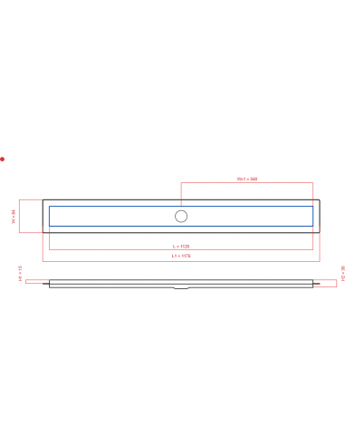 Linear drain Wiper 1120 mm Premium...