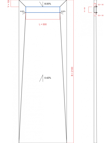 Showerlay Wiper 4 way 700 x 2100 mm...