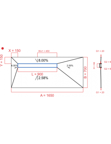 Showerlay Wiper 4 way 1650 x 700 mm...