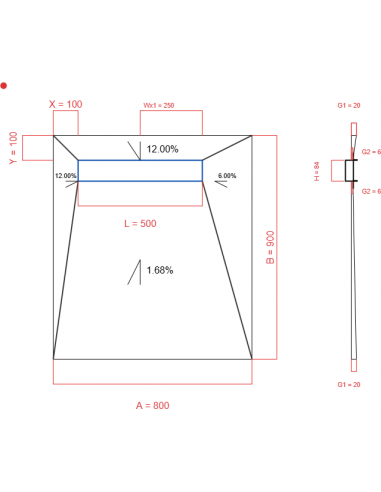 Laybase Wiper 4 way 800 x 900 mm Line...
