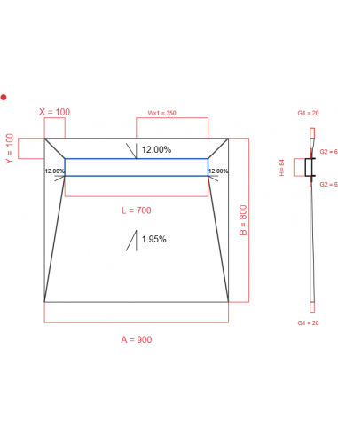 Laybase Wiper 4 way 900 x 800 mm Line...