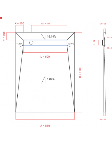 Laybase Wiper 4 way 810 x 1100 mm...