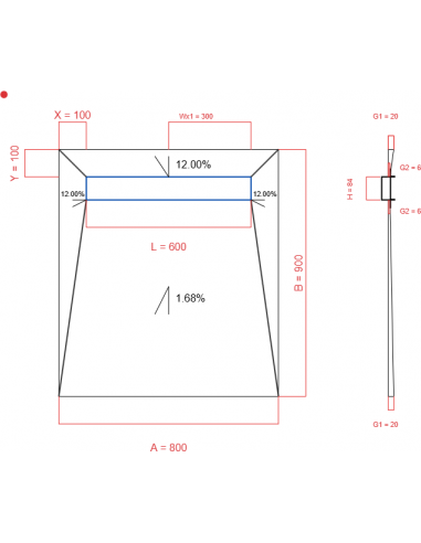Laybase Wiper 4 way 800 x 900 mm Line...