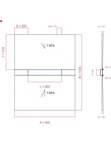 Showerlay Wiper 2 way 900 x 1120 mm...