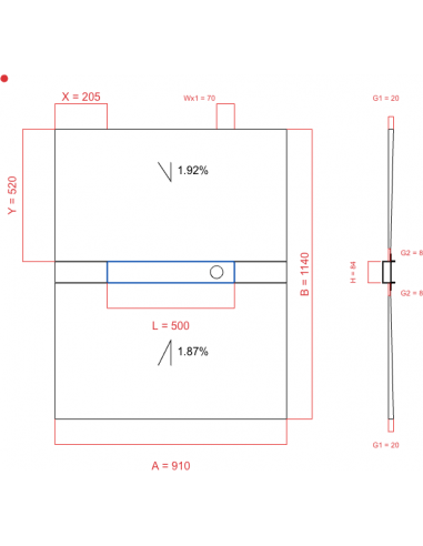 Showerlay Wiper 2 way 910 x 1140 mm...