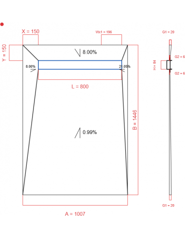 Showerlay Wiper 4 way 1007 x 1446 mm...