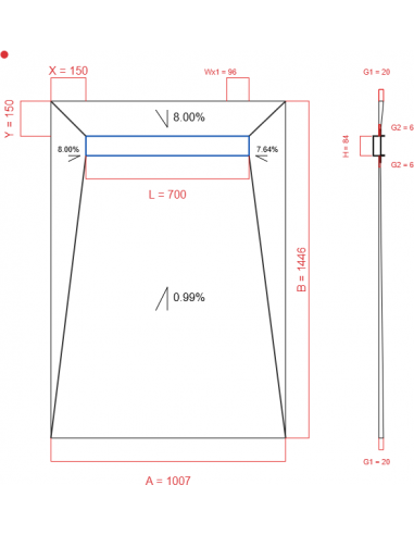 Showerlay Wiper 4 way 1007 x 1446 mm...