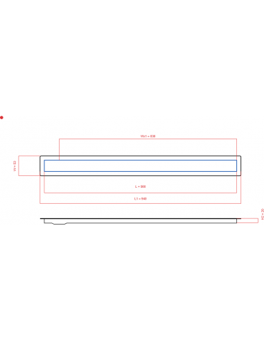 Linear drain Wiper 900 mm Invisible...