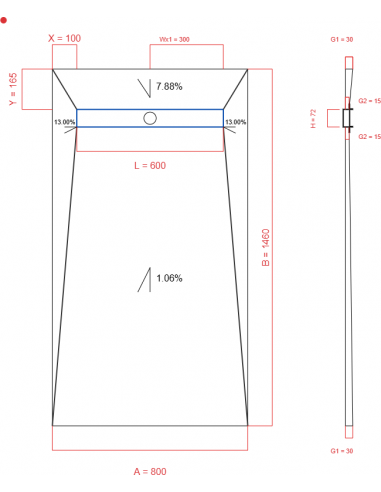 Showerlay Wiper 4 way 800 x 1460 mm...