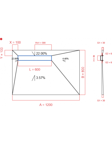 Showerlay Wiper 4 way 1200 x 800 mm...