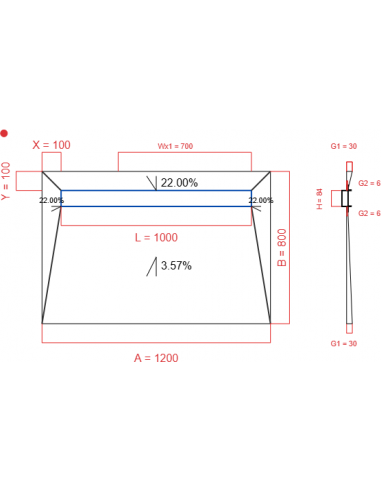 Showerlay Wiper 4 way 1200 x 800 mm...