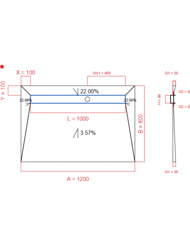 Showerlay Wiper 4 way 1200 x 800 mm...