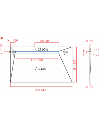 Showerlay Wiper 4 way 1400 x 800 mm...