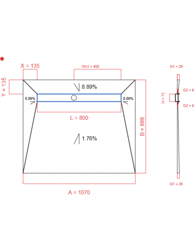 Showerlay Wiper 4 way 1070 x 888 mm...