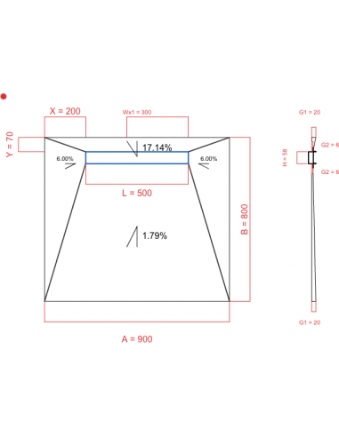 Showerlay Wiper 4 way 900 x 800 mm...