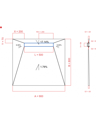 Showerlay Wiper 4 way 900 x 800 mm...