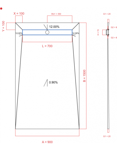 Laybase Wiper 4 way 900 x 1500 mm...