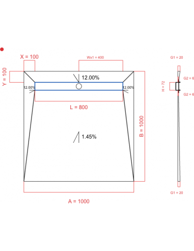 Laybase Wiper 4 way 1000 x 1000 mm...