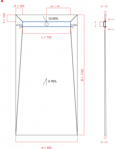 Laybase Wiper 4 way 900 x 1750 mm...