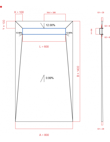 Showerlay Wiper 4 way 800 x 1400 mm...